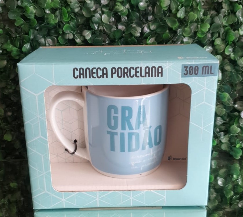 Caneca  azul - Gratidão