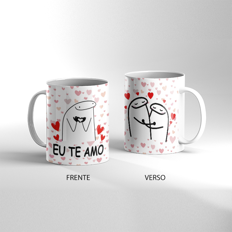 Caneca Presente Da Dos Namorados Flork Meme te amo