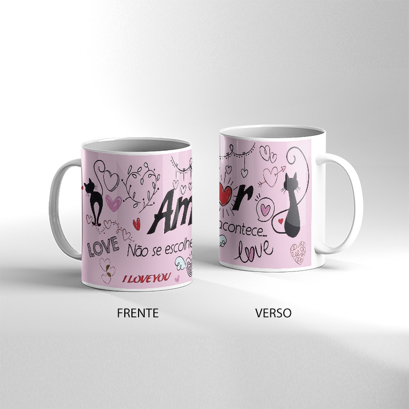 Caneca Presente Dia Dos Namorados amor não escolhe acontece