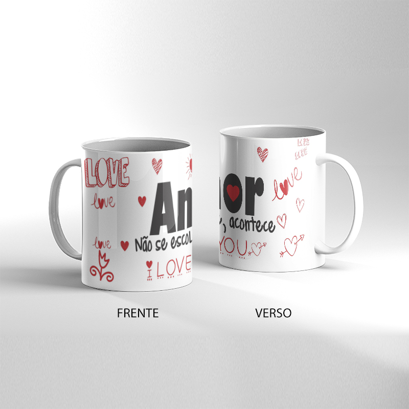 Caneca - Dia dos namorados amor nao se escolhe acontece