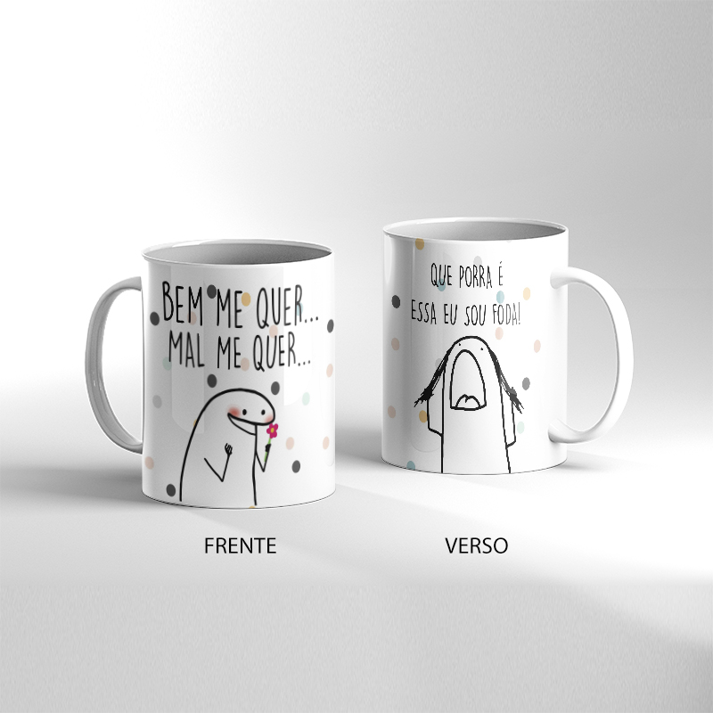 Caneca Presente Da Dos Namorados Flork Meme bem me quer