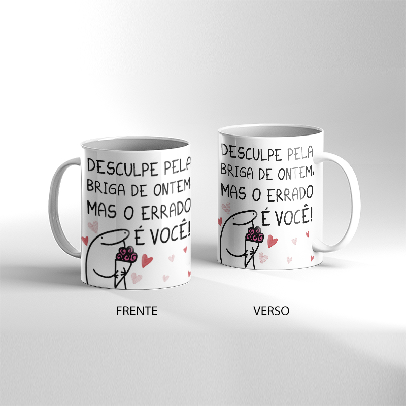 Caneca Presente Da Dos Namorados Flork Meme errado é você