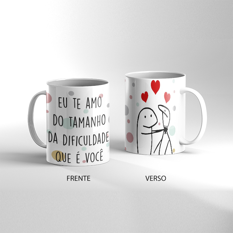 Caneca Presente Da Dos Namorados Flork Meme dificuldade