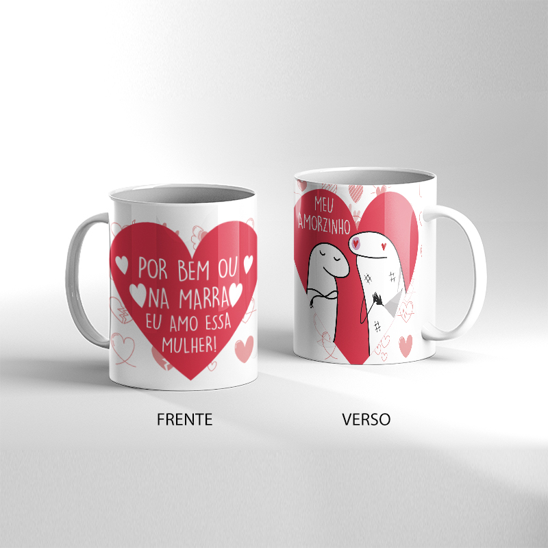 Caneca Presente Da Dos Namorados Flork Meme na marra