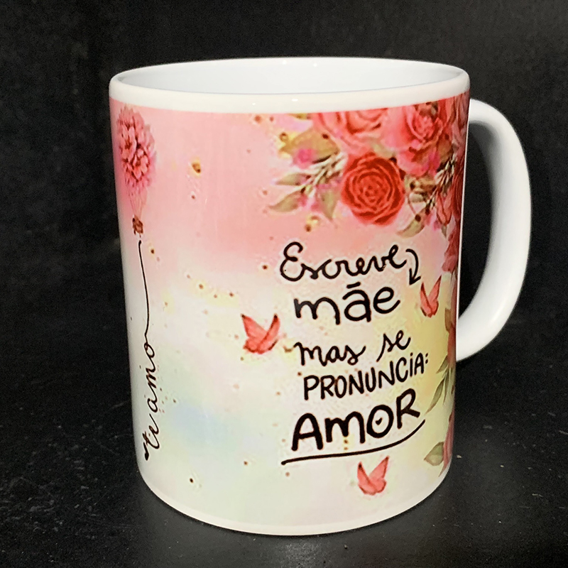 Caneca dia das mães "escreve mãe"