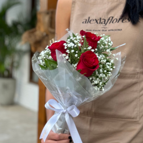 Buquê Clássico com Rosas (3 Rosas) 