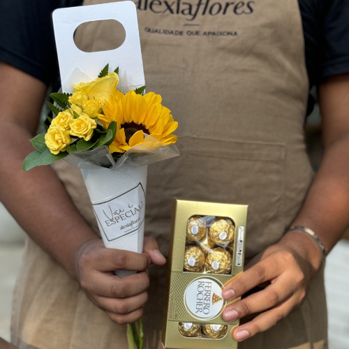 Cone mix tons de amarelo & Ferrero Rocher