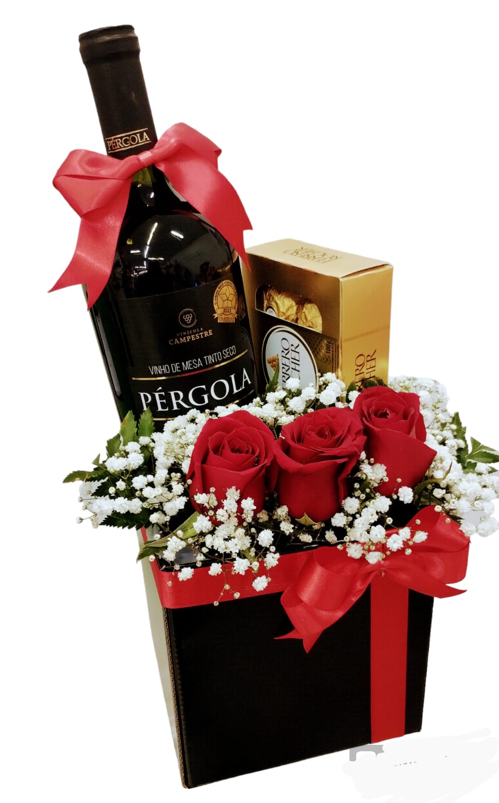 Box Flores, Vinho e Chocolates