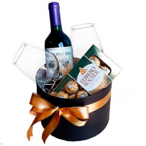 Box  vinho e chocolate