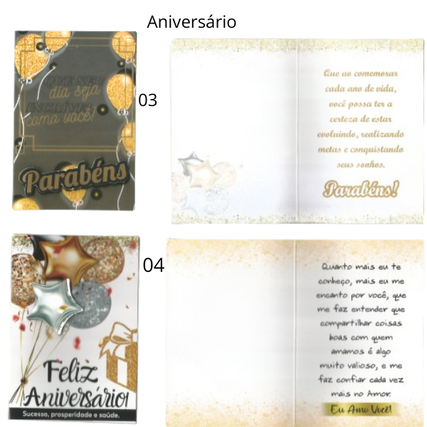 Cartão Aniversário pequeno 7x11 cm